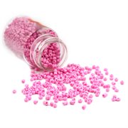 Seed beads. 2 mm. 30 gram/1800 stk. i plastrør. Pink.